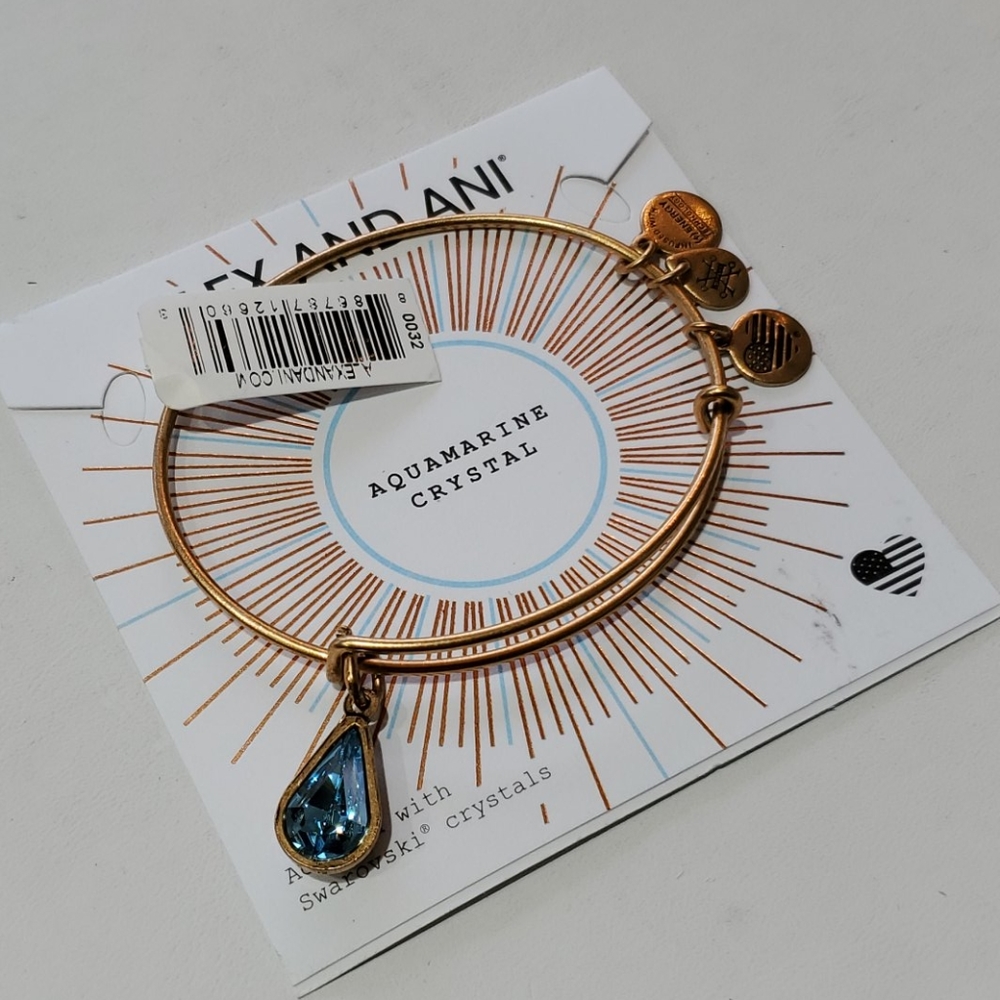 Alex and Ani March Birthstone Aquamarine bracelet